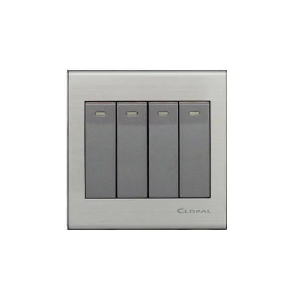 Clopal Elegant Grey Series 4-Gang Switch Superior Quality