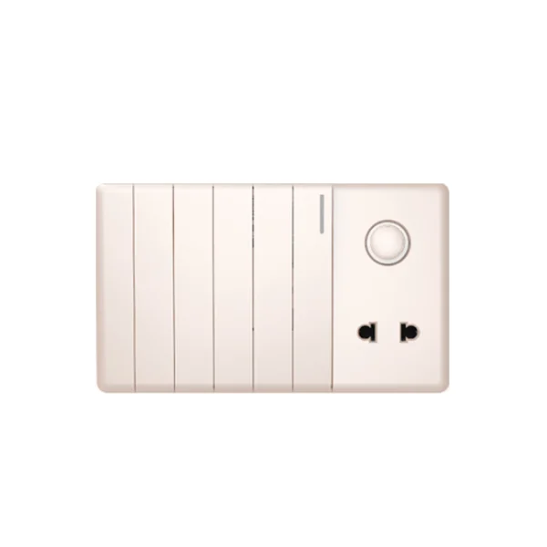 Clopal Pearl Series 6 + 1 Dimmer + 1 Socket Superior Quality