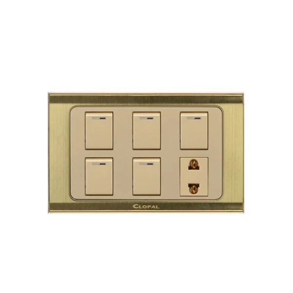 Clopal Prime Series 5 switch + 1 socket Superior Quality