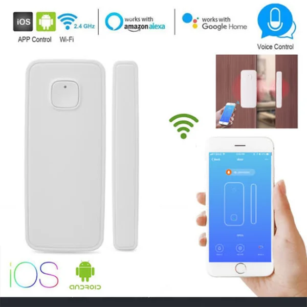 WiFi Smart Door Sensor Tuya APP Control Door Window Opening Security ...