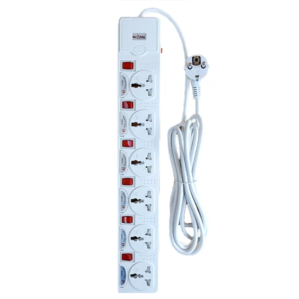 Clopal 6 Ways Extension Sockets With 3 mtrs Cord – 2500 watts.