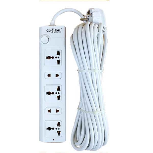 Clopal 5 Ways Extension Socket With 10 mtrs Cord – 2500 watts