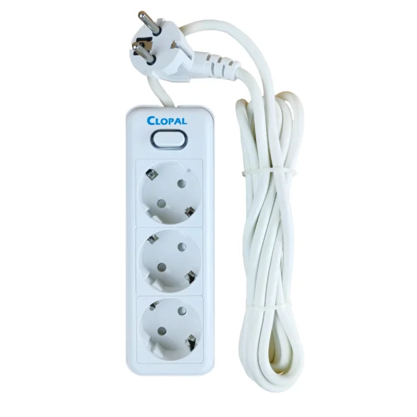 Clopal 3 Ways Schuko Extension Socket With 3 mtrs Cord – 2500 watts JD-1603