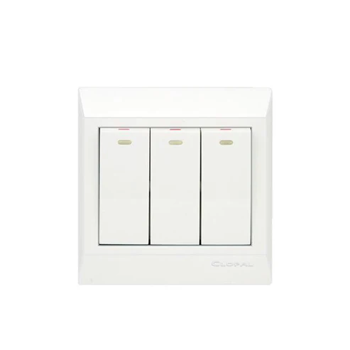Clopal Pure White Series 3 Gang Switch Premium Quality 1 3 Gang Switch Ideas White Clopal. Premium Switches in Karachi.