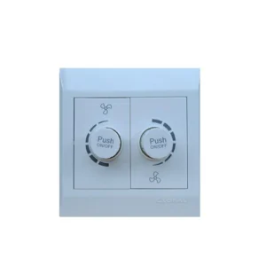 Double Dimmer Switch in pure white color. Ideas White Series Clopal.