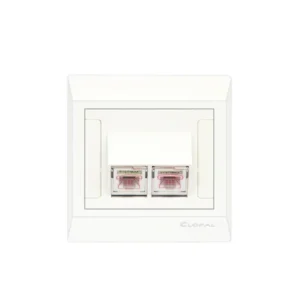 Telephone + Internet Socket, Clopal Ideas White Series. Clopal price list. Switches price in Pakistan.