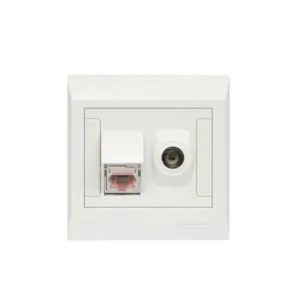 TV + Internet Switch Board, Clopal Ideas White Series. High Quality Switches in Pakistan.