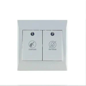 Do not disturb and clean up dual switch sheet in white color. Ideas White Series Clopal.