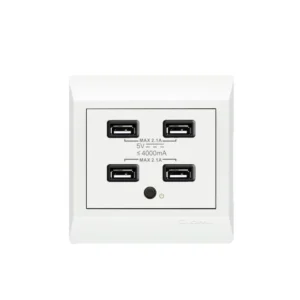 4 USB Ports Sheets 4.2 AMP. Ideas White Series Clopal.