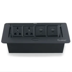Technology Box, 2 Multi Sockets & 2 USB Charging Conference Table Connectivity Hydraulic Pop Up Power Center Box - Clopal Electric - Available at Arfa Trading Online Store at the best price in Pakistan.