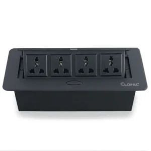 Technology Box, 4 Multi Sockets Conference Table Connectivity Hydraulic Pop Up Power Center Box - Silver & Black, available at Arfa Trading with the best price in Pakistan.