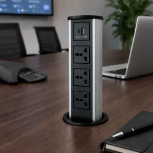 Pop-Up Universal Desktop Socket with USB & Type-C Charger for Home and Offices. Buy Online from Arfa Trading at Best Price in Pakistan.