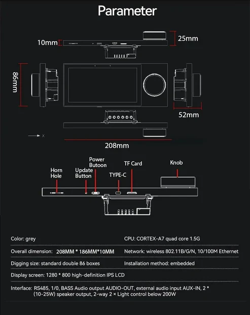 Clopal Smart Knob Wireless Home Control Panel – 6” Android Touch Screen with Zigbee Gateway & Voice Control - Image 6
