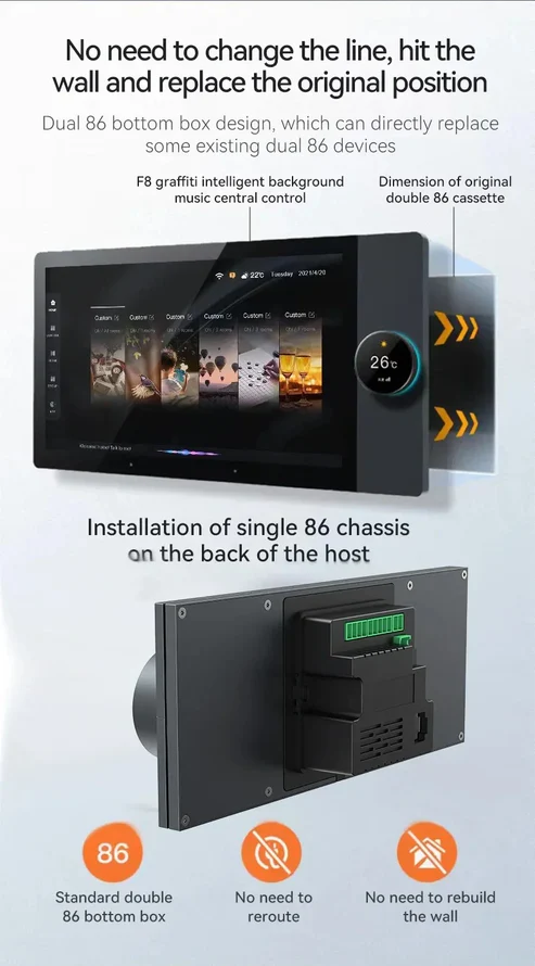 Clopal Smart Knob Wireless Home Control Panel – 6” Android Touch Screen with Zigbee Gateway & Voice Control - Image 2