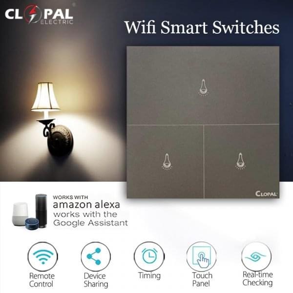 Clopal 3 Gang Smart Touch Switches - PLATINIUM SERIES