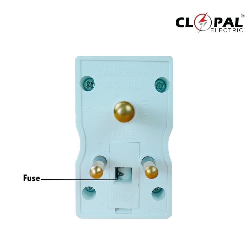 Clopal 5A 3 Pin Multi Plug & Socket with Fuse Protection - Image 4